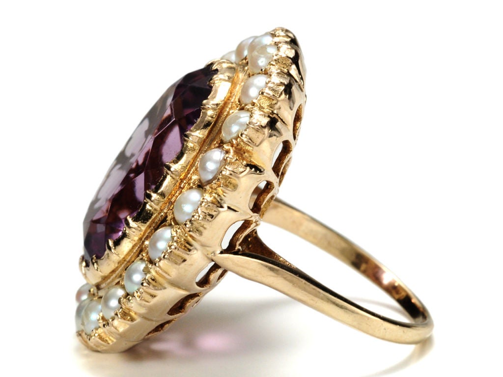 The Statement: Amethyst & Pearl Cluster Ring 1