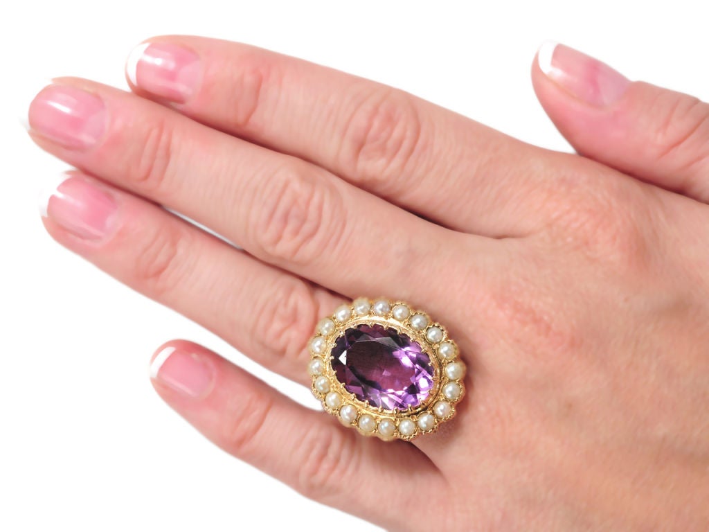 The Statement: Amethyst & Pearl Cluster Ring 3