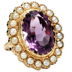 The Statement: Amethyst & Pearl Cluster Ring