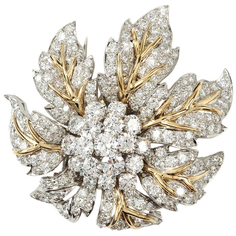 My Glitterati: Mid 20th Century Diamond Brooch For Sale