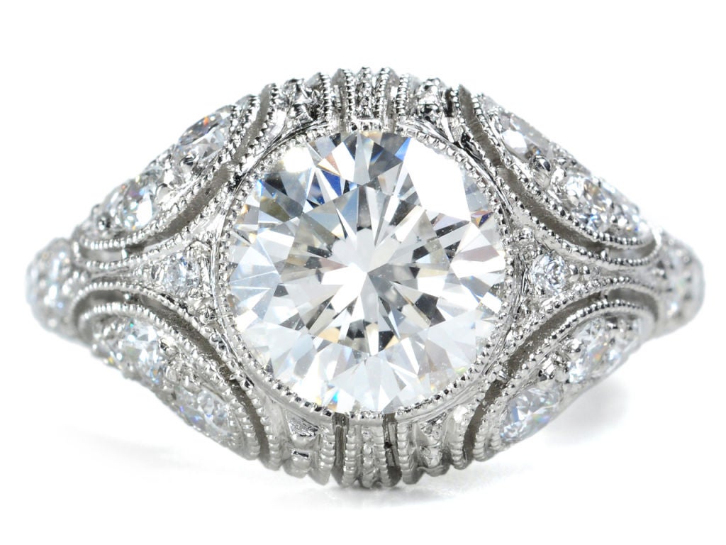 Cascades of Light - French Diamond Ring 2.02 C.