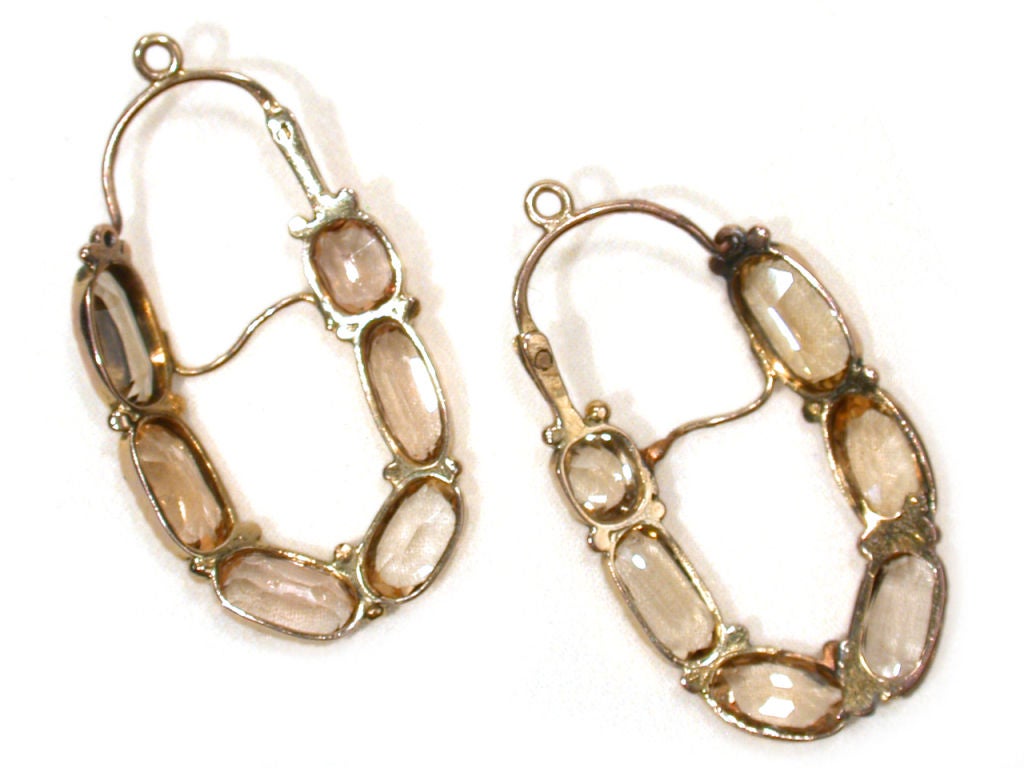 Women's Antique Topaz Poissarde Earrings