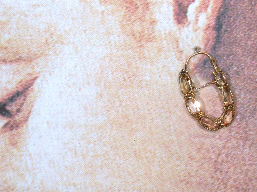 Antique Topaz Poissarde Earrings 1