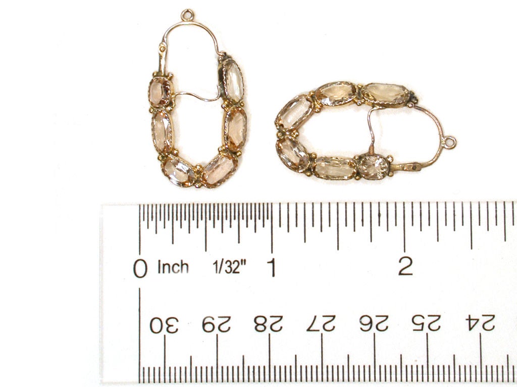Antique Topaz Poissarde Earrings 2