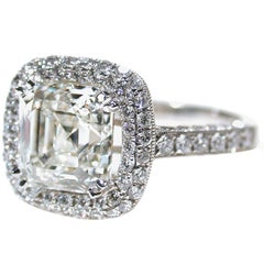 Asscher Cut Diamond Ring 3 Carats