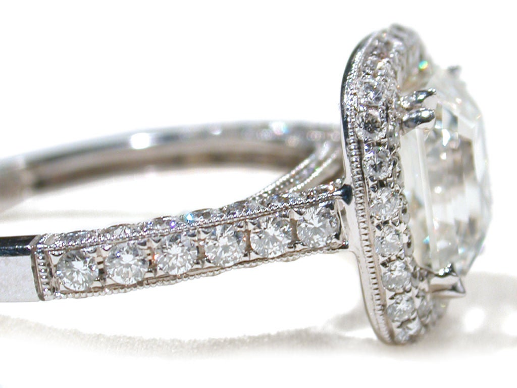 Women's Asscher Cut Diamond Ring 3 Carats
