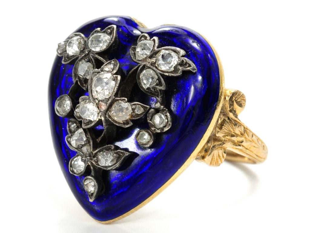 Locked in Embrace Diamond Heart Locket Ring at 1stDibs