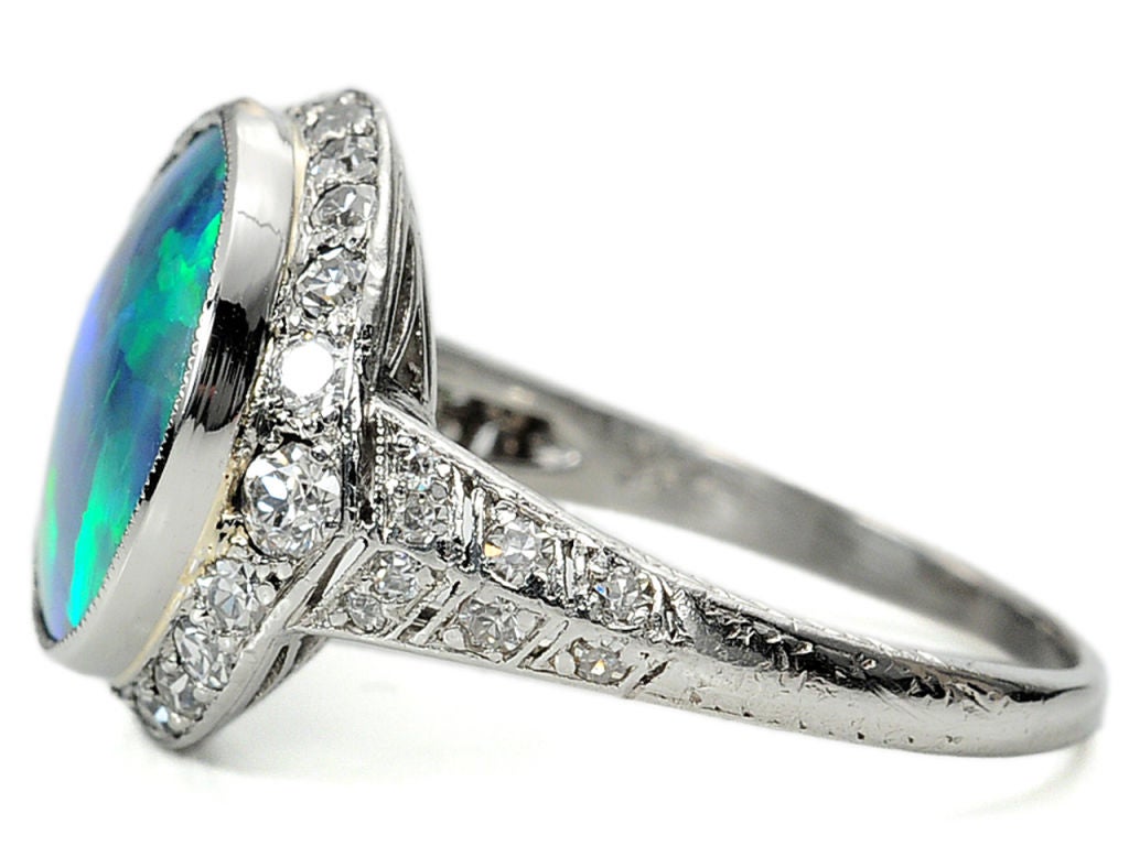 J. E. Caldwell Black Opal & Diamond Ring 1