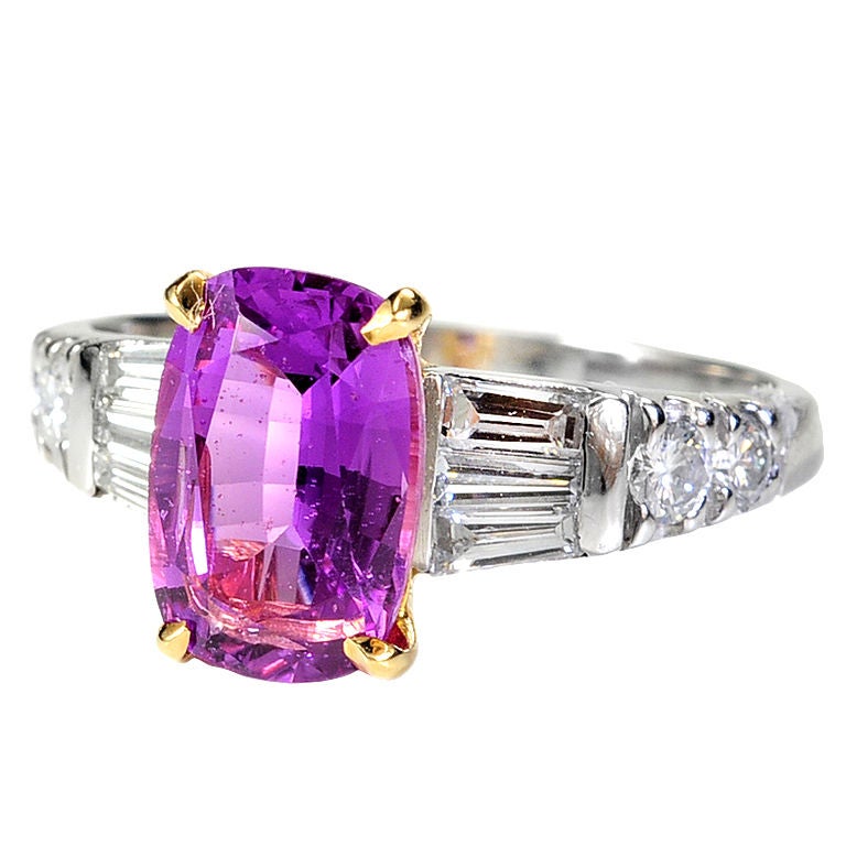 Wild Orchid Wonder: Natural Purple-Pink Sapphire Ring For Sale