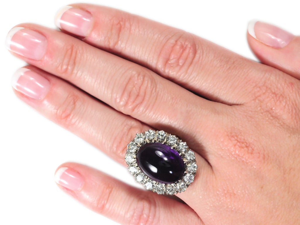 The Finer Life - Amethyst Diamond Cluster Ring 3