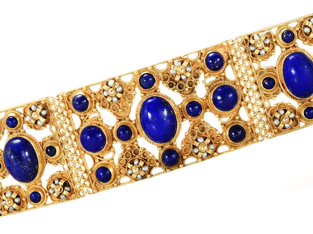 A King's Ransom - Gold & Lapis Bracelet