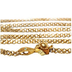 Georgian Long Chain Gold Necklace c1820