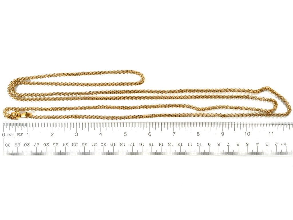 Georgian Long Chain Gold Necklace c1820 For Sale 4