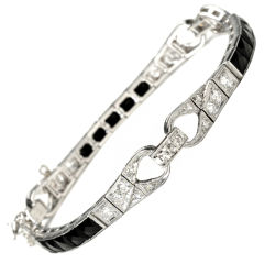 Black & White:  Art Deco Diamond Onyx Bracelet