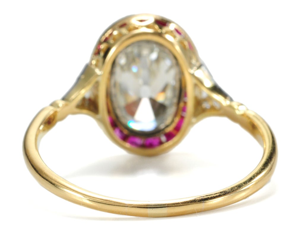 Art Deco 1.63 c Diamond Ruby Ring 2