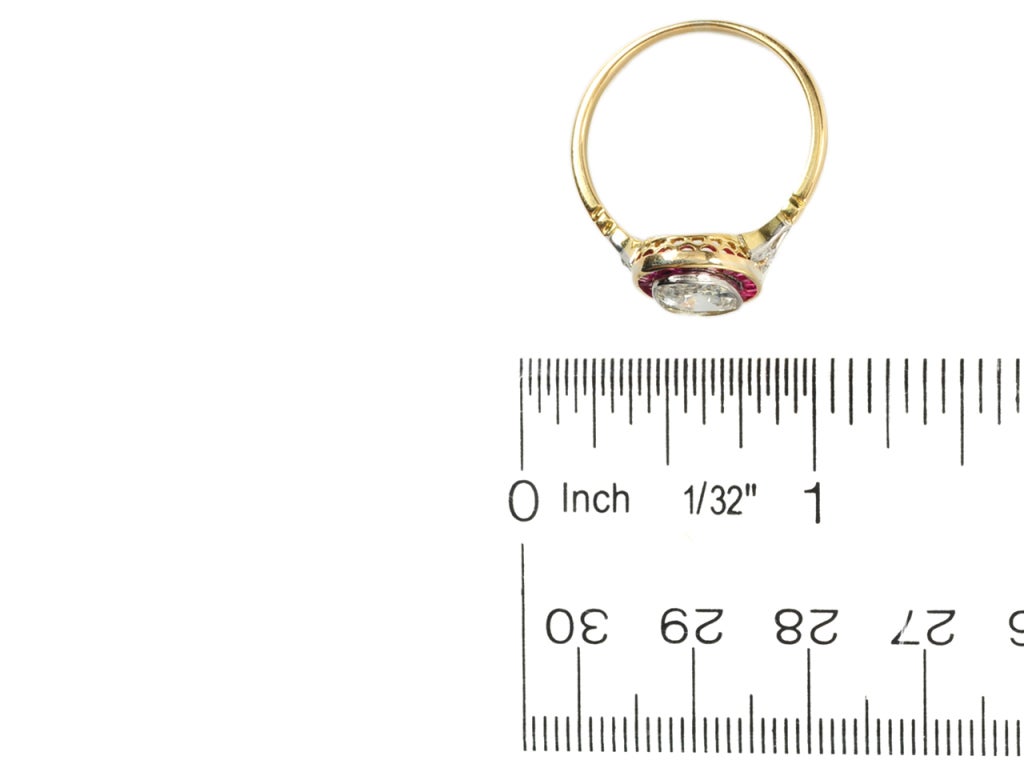 Art Deco 1.63 c Diamond Ruby Ring 4
