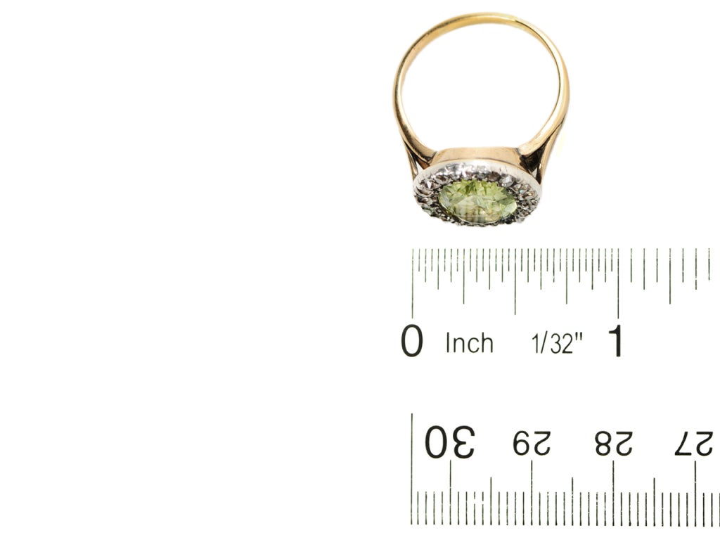 Georgian Goddess Chrysoberyl Diamond Ring For Sale 3