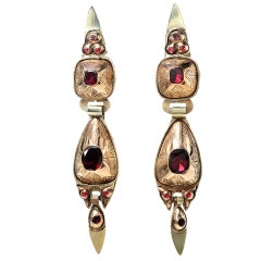 Antique 18th C. Spanish Garnet Earrings