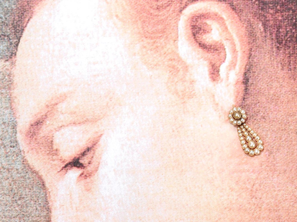 Georgian Pearl Envy in a Rose Gold Earring For Sale 1