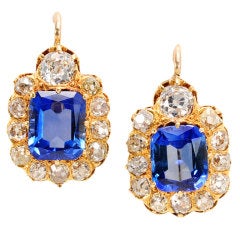 Timeless Luxury: Antique Sapphire Diamond Earrings
