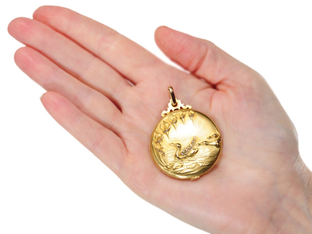 Women's Poetic French Art Nouveau Slide Locket For Sale