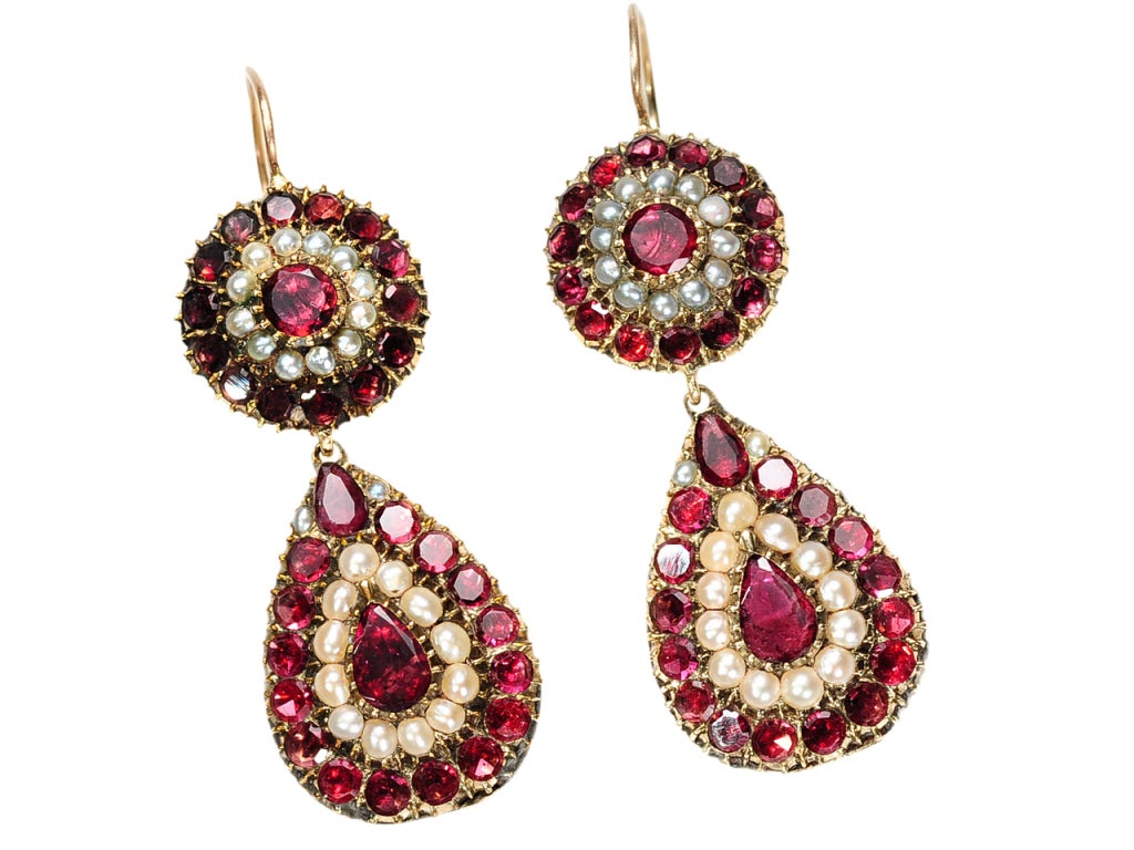 “Fabulous jewelry never goes out of fashion.” The authorship of this quote is unknown but could be attributed to one of several jewelry designers who will remain nameless. No matter the author as this pair of very scarce Georgian earrings circa 1820