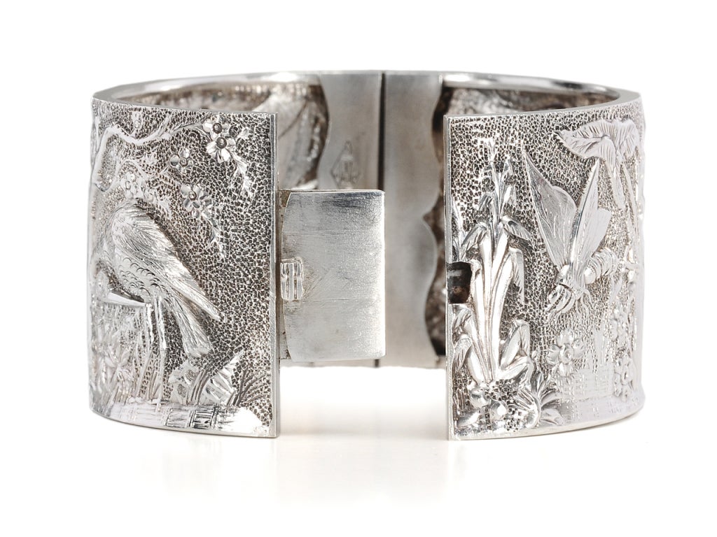 Amazing Victorian Silver Cuff For Sale 1