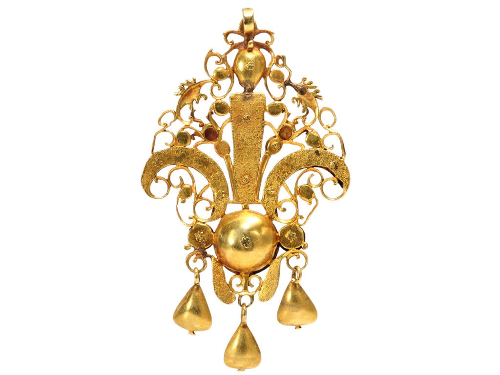 Women's Divine Spanish 18th C. Diamond Pendant For Sale