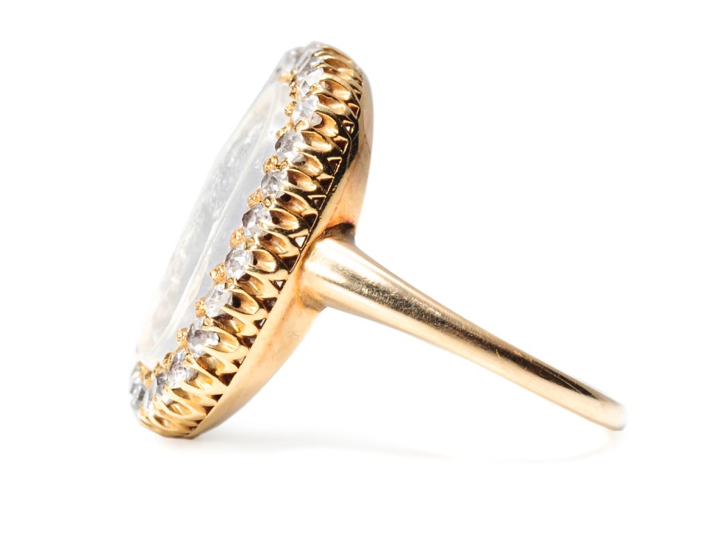 Women's Remarkable Antique Carved Moonstone Ring For Sale
