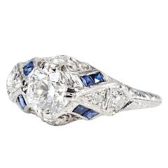 Scintillating 1.01 ct Diamond Art Deco Ring