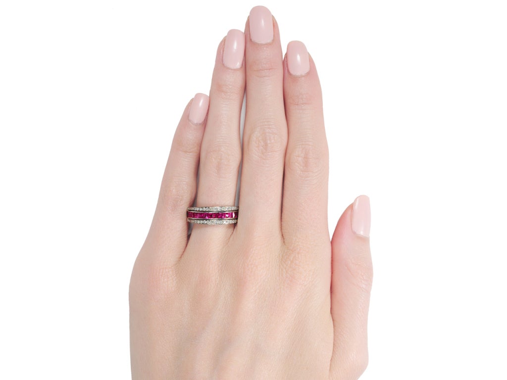 Best of Both: Ruby Sapphire & Diamond Flip Ring For Sale 2