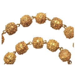 Antique 19th C. Etruscan Revival Gold Bead Necklace
