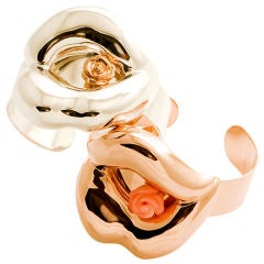 Lip bracelet with rose gold plated