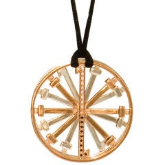 Double "Wheel of Fortune" 2011 charm, gold plated