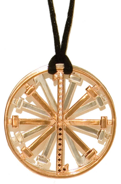 Double "Wheel of Fortune" 2011 charm, bronze plated