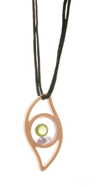 Floating eye pendant gold plated