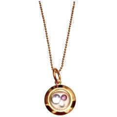 Small Round Floating Pendant gold plated