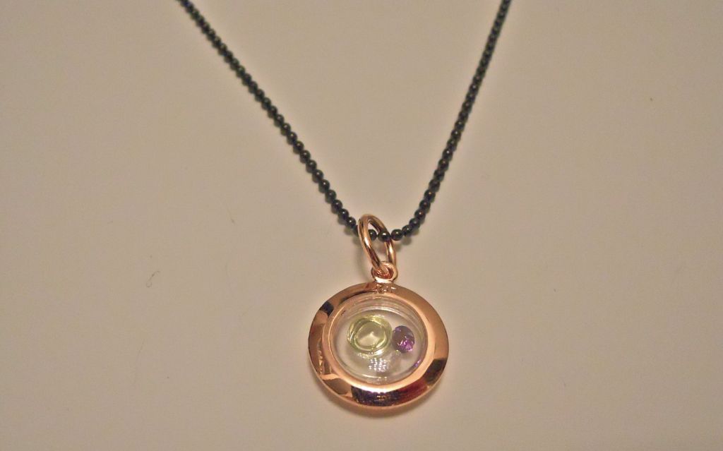 Small Round Floating Pendant gold plated