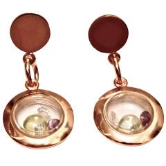 Small Round Floating Earrings gold plated