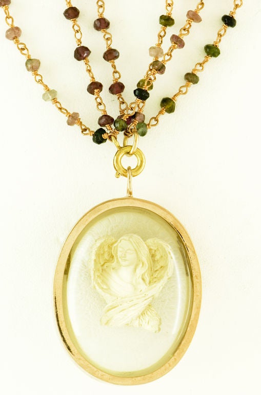 Angel Pendant Plated in Gold For Sale