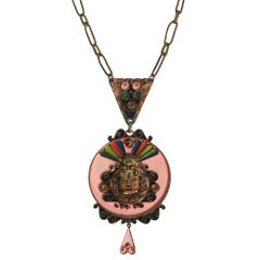 Antique 1940 Aztec Copper Necklace