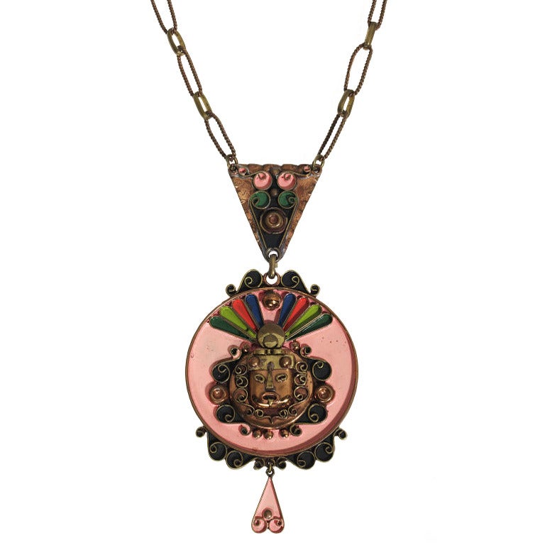 1940 Aztec Copper Necklace For Sale