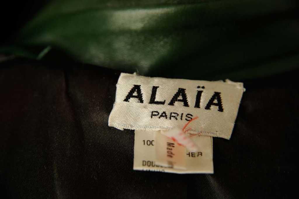 Alaia Leder-Trenchcoat aus den 1980er Jahren Damen im Angebot