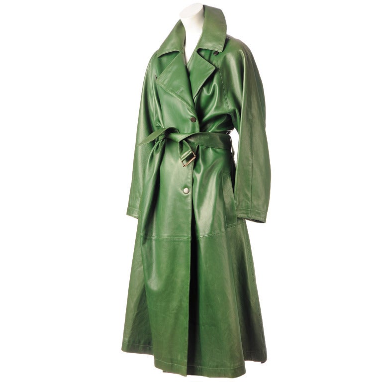 Alaia Leather Trenchcoat 1980s For Sale