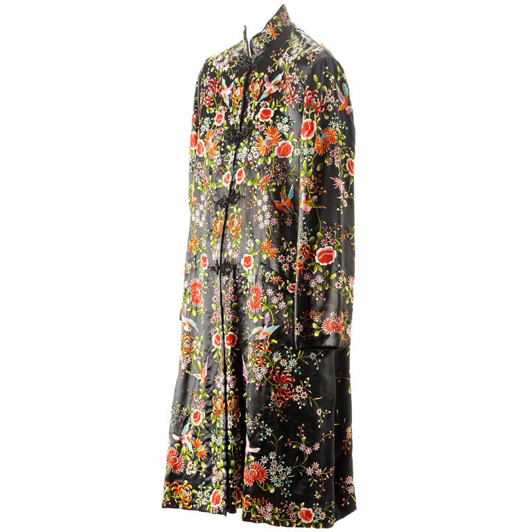 Embroidered Oriental Coat 1970s For Sale