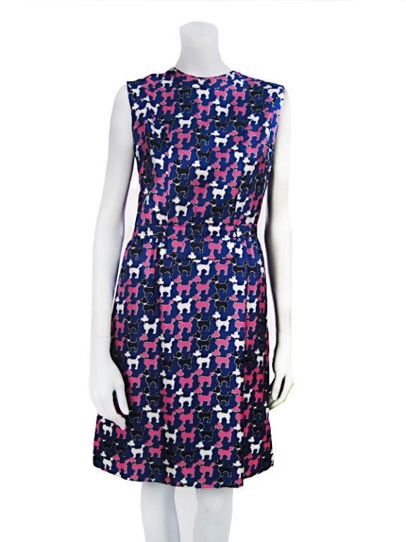 Women's 1960s Poodle Print Jacket and Dress For Sale