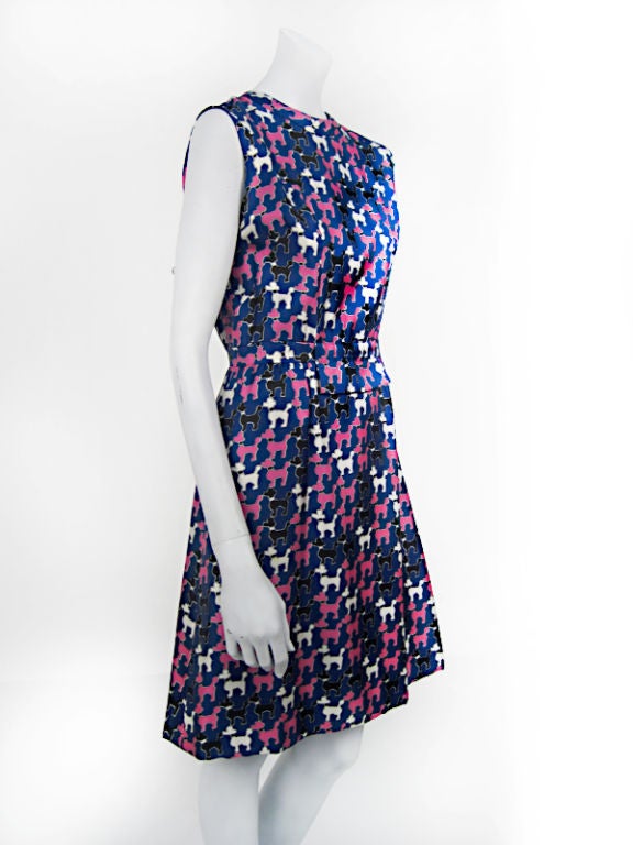 1960s Poodle Print Jacket and Dress For Sale 2