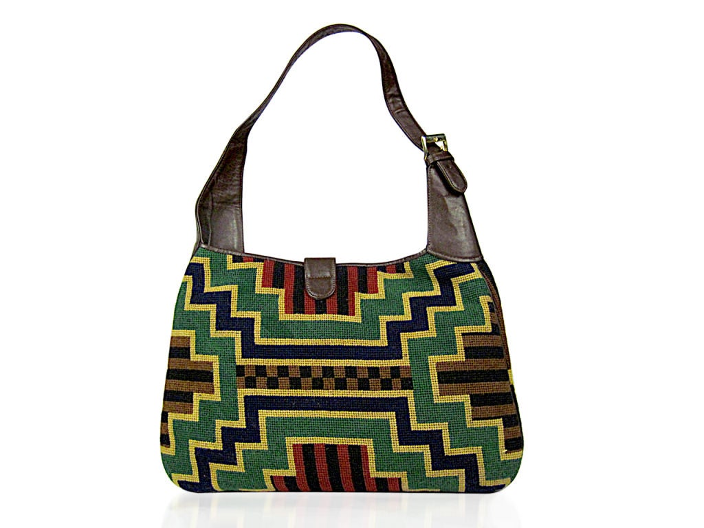 1970s Art Bag Needlepoint Handbag at 1stDibs