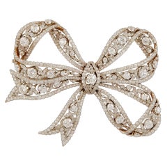 Edwardian Diamond Bow Brooch 2
