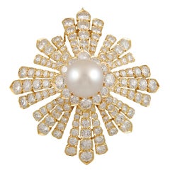 Van Cleef & Arpels Diamond Pearl Brooch 12